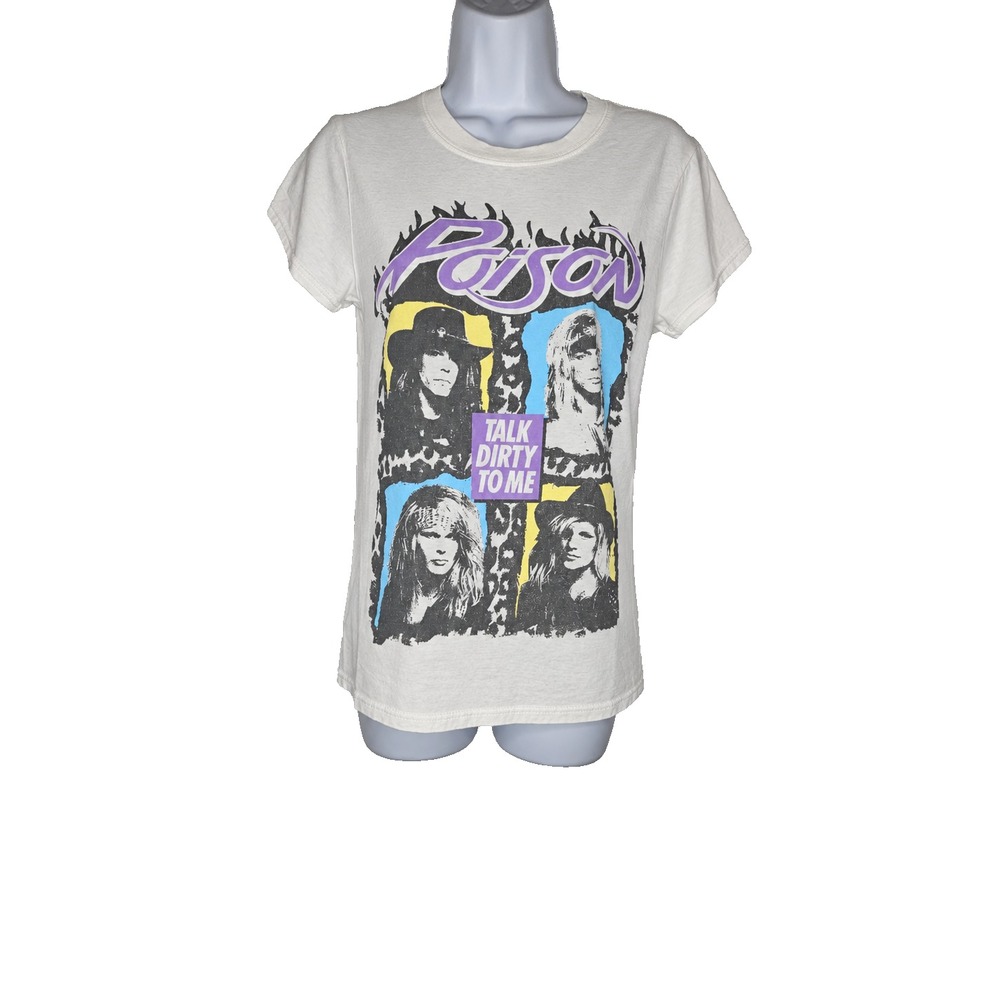 Recycled Karma Poison Talk Dirty To Me Tee XS Glam Rock Hair Metal Retro